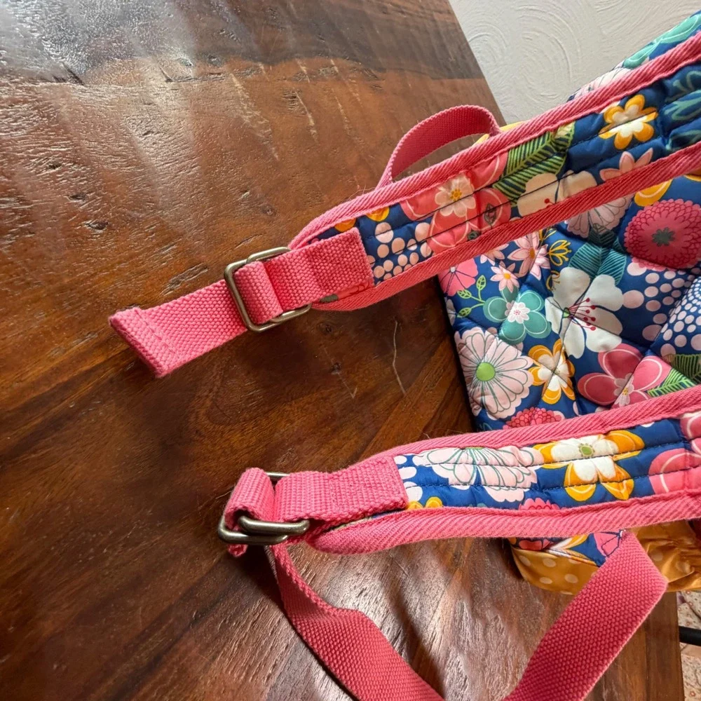 Matilda Jane Quilted Floral Gingham Ruffle Backpack Colorful Mixed Print Bag